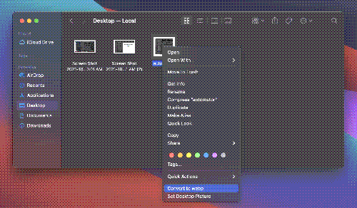 Right click to convert